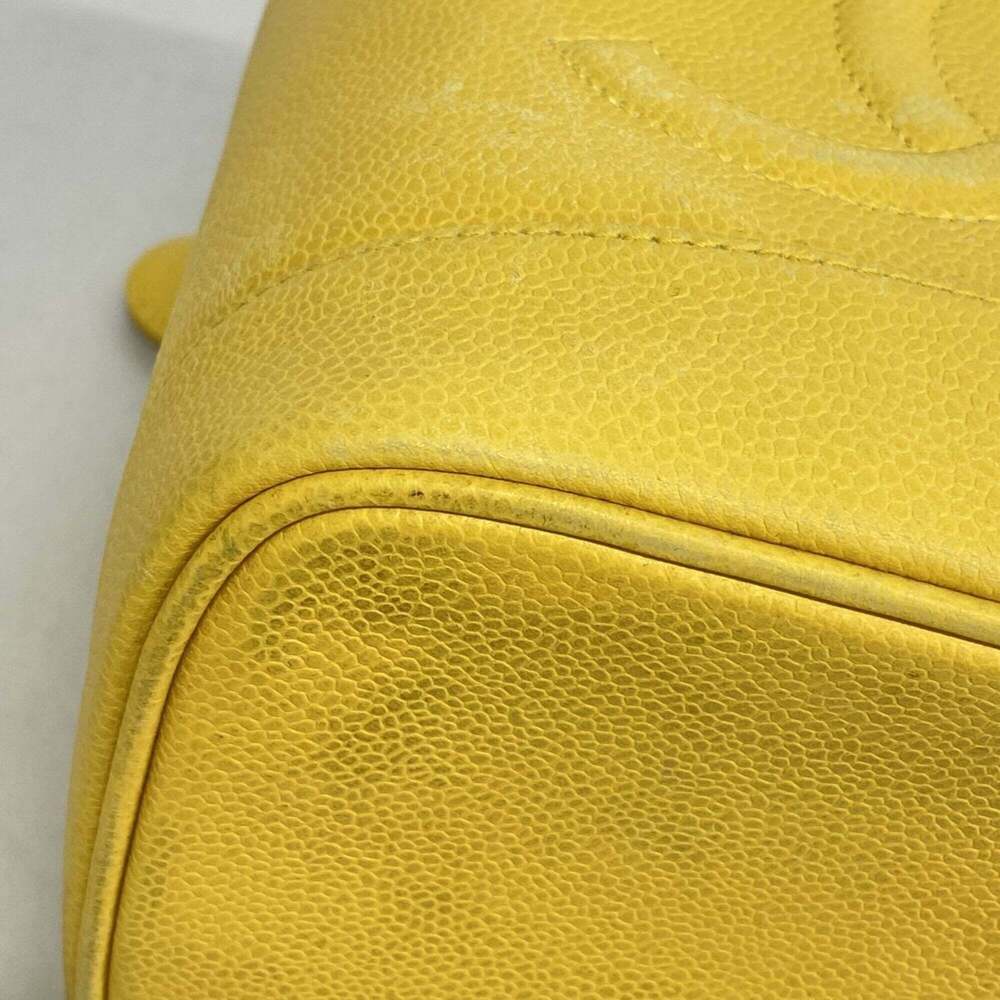 Chanel handbag/vanity bag, caviar leather, yellow, women's. - Picture 6 of 12